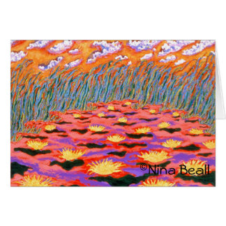 "Yellow Waterlillies In Pond," 5x7', by Nina Beall Cards