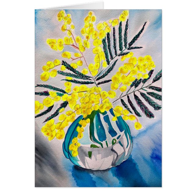 Yellow Wattle Australian native flower Cards (Front)