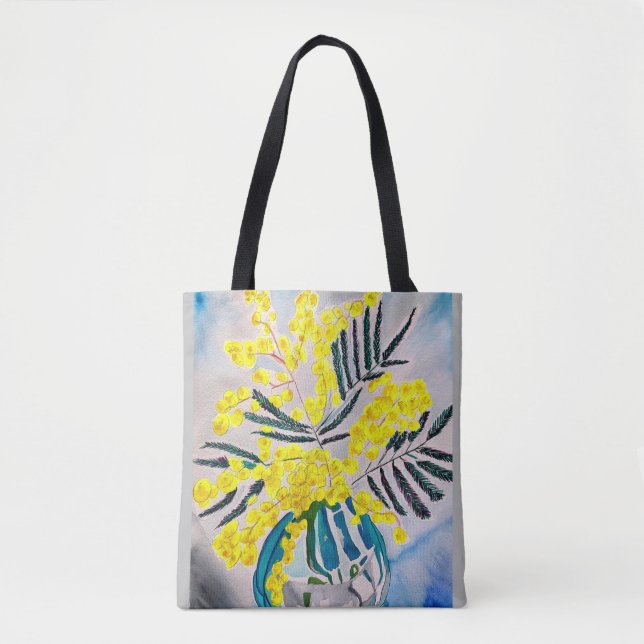 Yellow Wattle Australian native flower Tote Bag (Front)