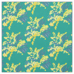 Yellow Wattle Mimosa Australian flower art Fabric