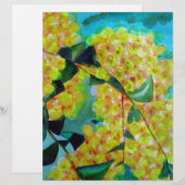 Yellow Wattle native Australian flower art (Front/Back)