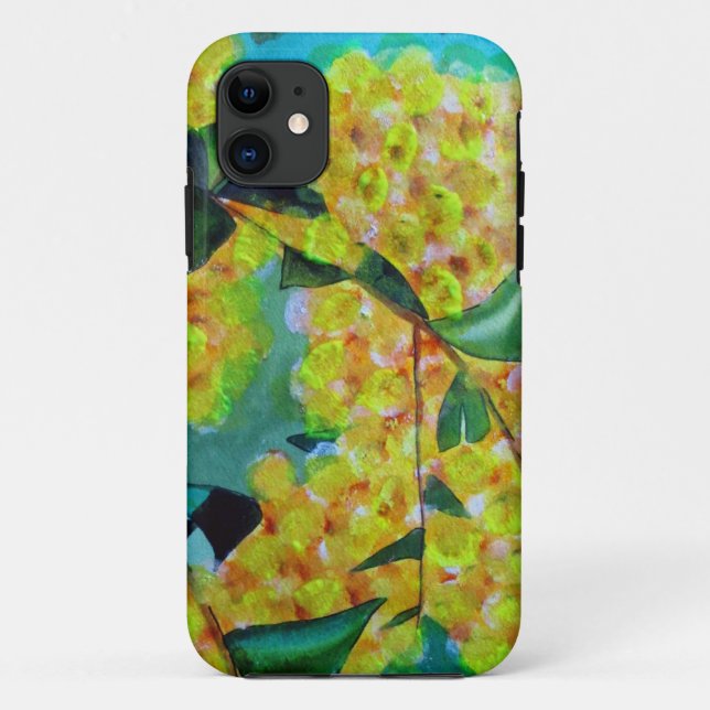 Yellow Wattle native Australian flower art Case-Mate iPhone Case (Back)