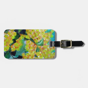 Yellow Wattle native Australian flower art Luggage Tag