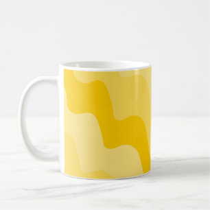 Yellow wavy ocean waves gradient coffee mug