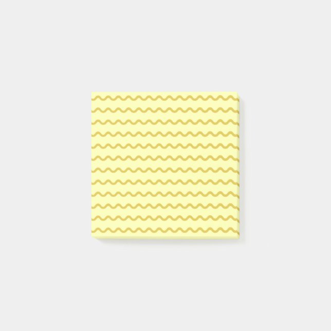 Yellow Wavy Stripe Minimalist Modern Stationery Post-it Notes (Front)