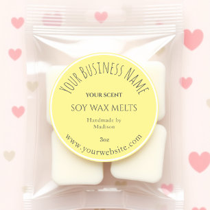 Yellow   Wax Melt Business Product Label Sticker