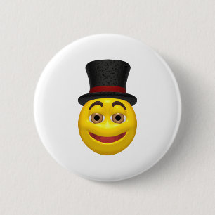 Yellow wearing a top hat button