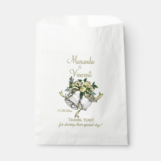 Yellow Wedding Bells Favor Bag (Front)