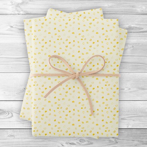 Yellow Wedding Heart_GetWell_Mothers Day_Valentine Wrapping Paper Sheets