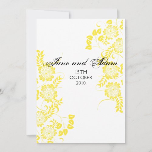 yellow wedding personalized announcements