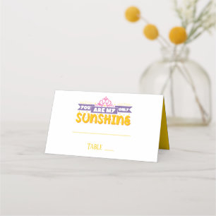Yellow  Wedding Party - My Sunshine Purple Summer Place Card