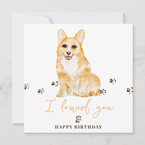 Yellow Welsh Corgi Dog Mum Puppy Pets Birthday Card