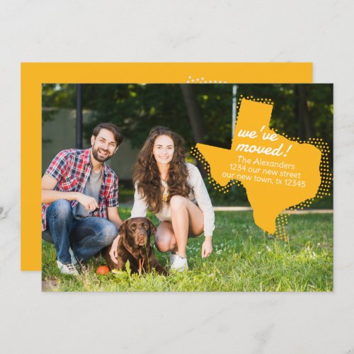 Yellow Weve Moved _ Dotted Texas Moving Announcement