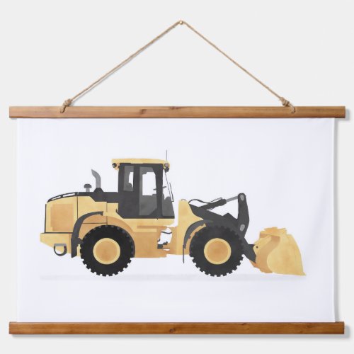 Yellow Wheel Loader Construction Vehicle Decor Hanging Tapestry