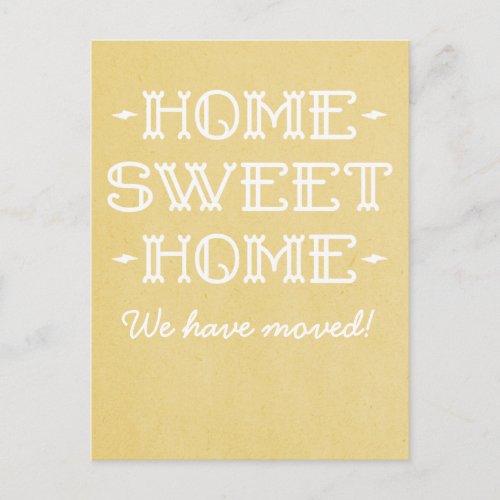 Yellow Whimsical Home Sweet Home Postcard