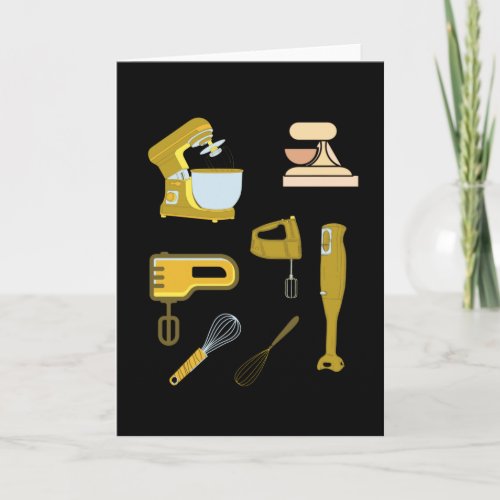 Yellow whisk kitchen hand mixer art variety pack card