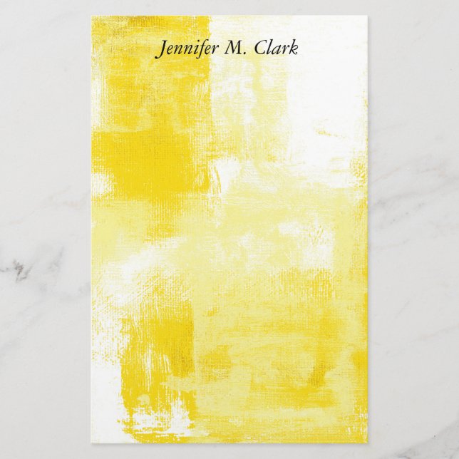 Yellow & White Abstract Stationery (Front)