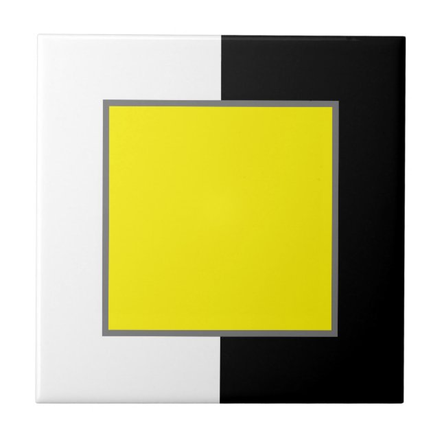 Yellow, White And Black Ceramic Tile (Front)
