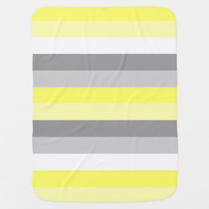 Yellow, White and Gray Stripes baby blanket