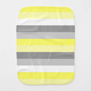 Yellow, White and Gray Stripes burp cloth
