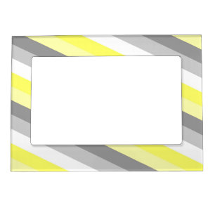 Yellow, White and Gray Stripes Magnetic Frame
