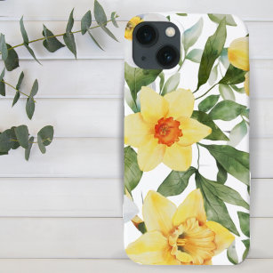 Yellow, White and Green Floral Daffodils iPhone 13 Case