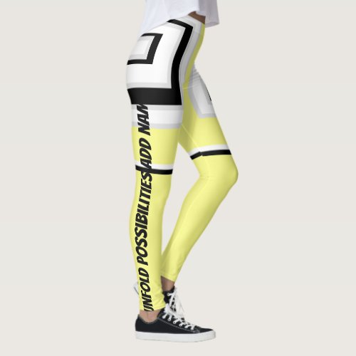 YellowWhite and Grey leggings