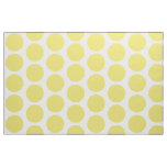Yellow White Big Polka Dots Fabric