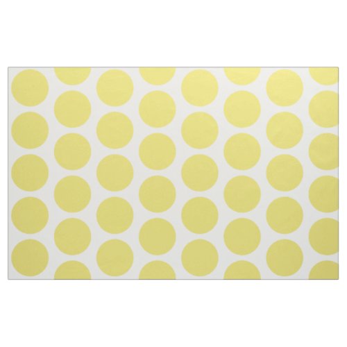 Yellow White Big Polka Dots Fabric