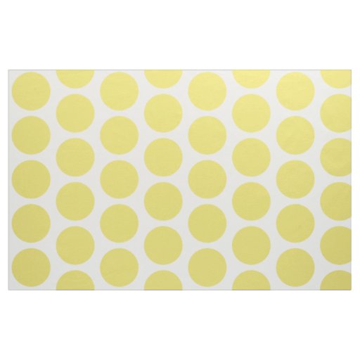 Yellow White Big Polka Dots Fabric