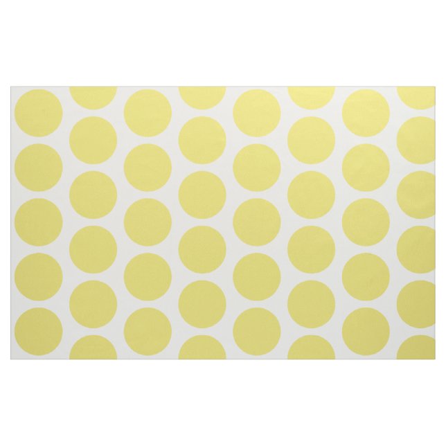 Yellow White Big Polka Dots Fabric (Yard)