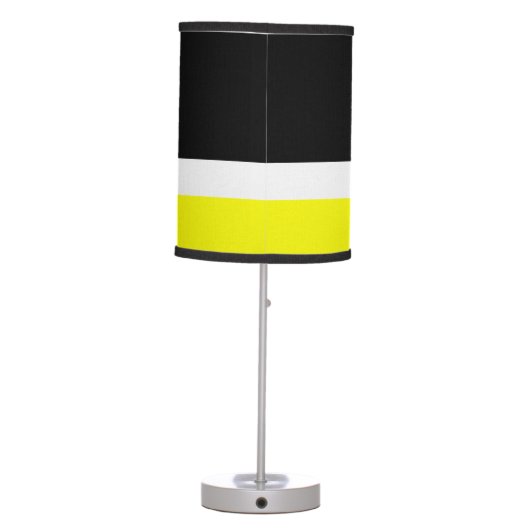 Yellow White Black Colorblock Table Lamp (Back)