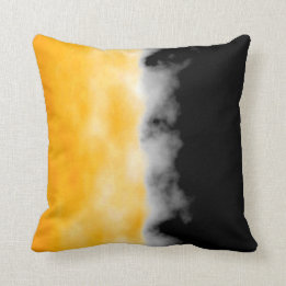 Yellow White Black Druzy Geode Slice look Throw Pillow