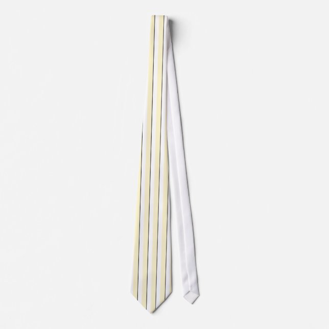 Yellow White Black Striped Tie (Front)