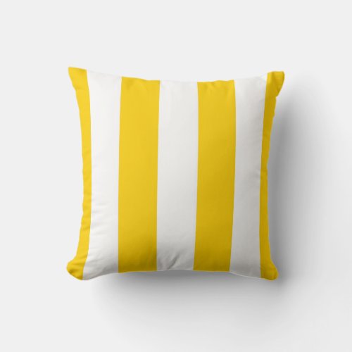 Yellow  White Broad Stripes Decorative Throw Pillow