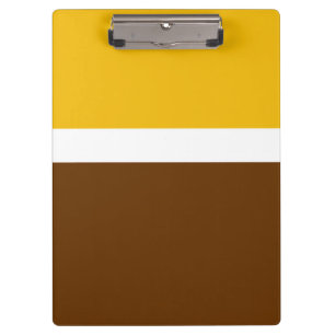 Yellow White Brown Plain Color Block Design Clipboard
