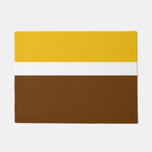 Yellow White Brown Plain Color Block Design  Doormat