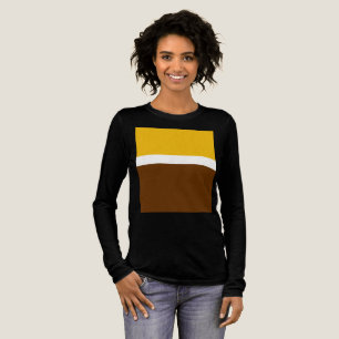 Yellow White Brown Plain Color Block Design Tri-Blend Shirt