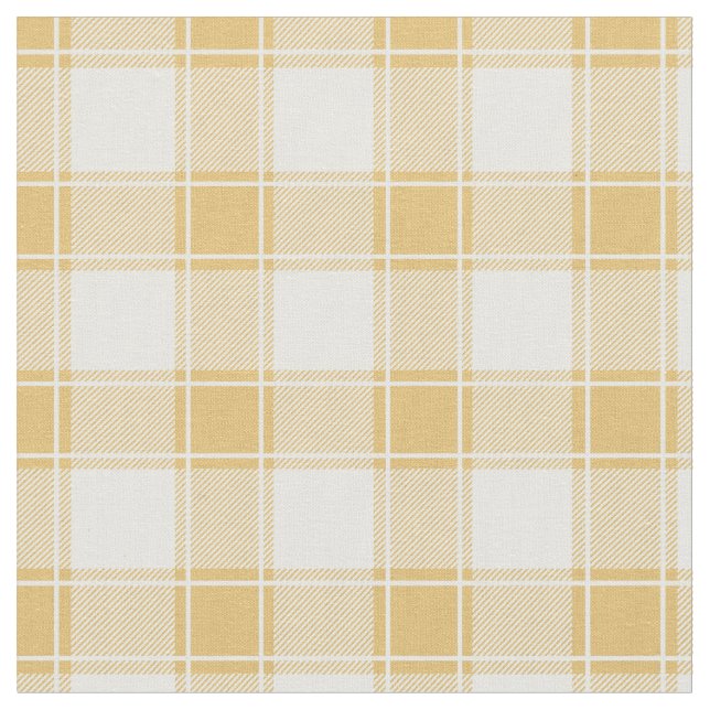Yellow & White Buffalo Plaid Fabric (Close Up)