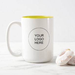 Yellow & White Business Logo Promotional Brand Two-Tone Coffee Mug