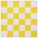 Yellow White Checkered Check Pattern Fabric