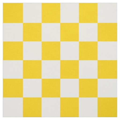 Yellow White Checkered Check Pattern Fabric