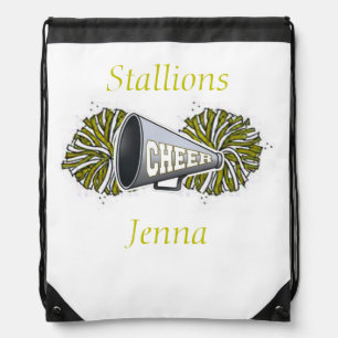 Yellow White Cheerleading Personalized Backpack