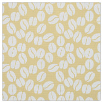 yellow white coffee beans pattern fabric