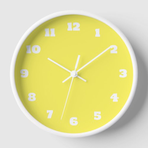 Yellow White Colorful Bright Custom Color Decor Clock