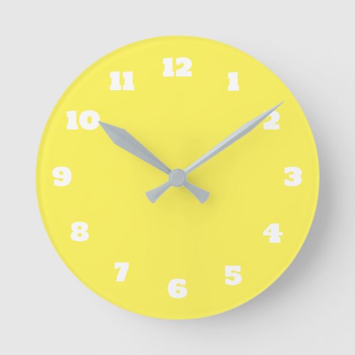 Yellow White Colorful Bright Decor Custom Color Round Clock