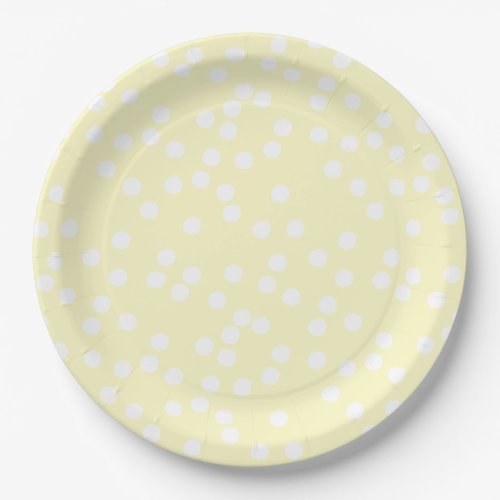 Yellow  White Confetti  Polkadots Easter Paper Plates