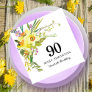 Yellow White Daffodil 90th Birthday Party Napkins