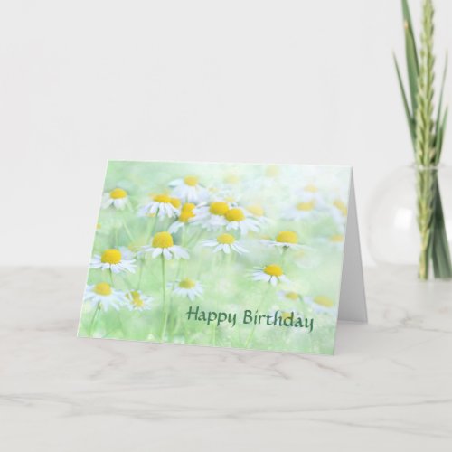 Yellow White Daisies Birthday Card