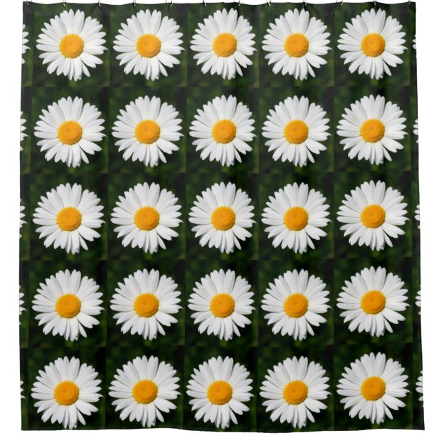 yellow/white daisies pattern shower curtain (Front)